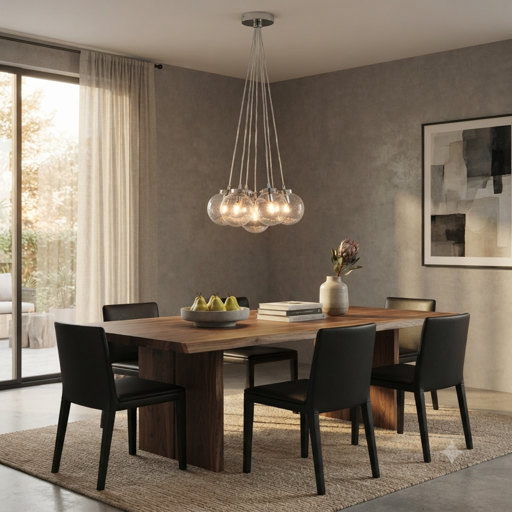 6 Light Opal Sputnik Chandelier