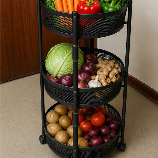 Foldable Rotating Vegetable and Fruit Rack
