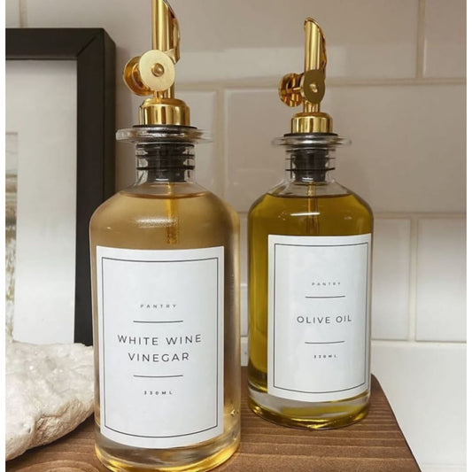 2Pc Oil Vinegar Dispenser With Tray