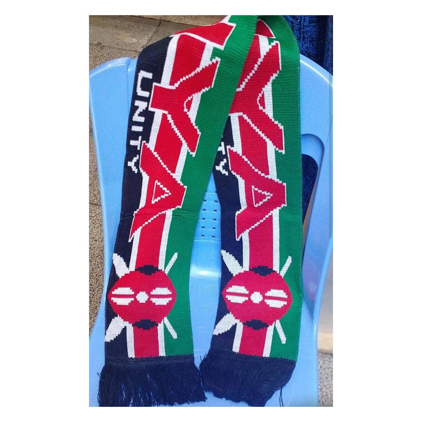 Knitted Kenyan Flag Scarf 143cm Gha