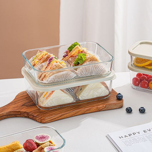 2Pcs Borosilicate Glass Food Storage and Baking Set