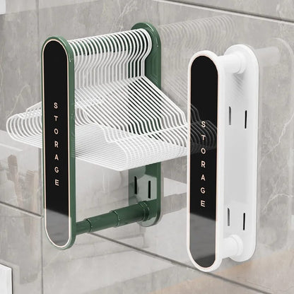 Retractable hanger storage shelf