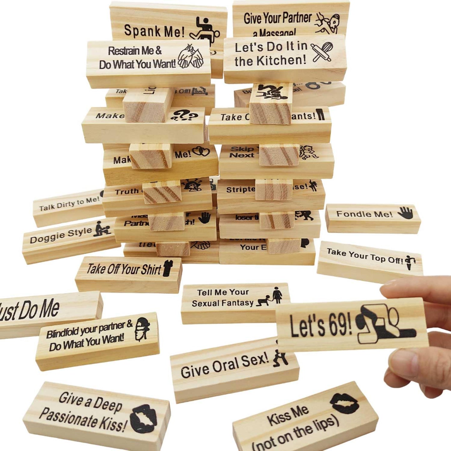Couples  block tower game
