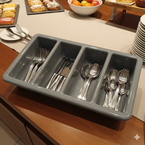 Commercial Grade 4-Compartment Cutlery Organizer Caddy