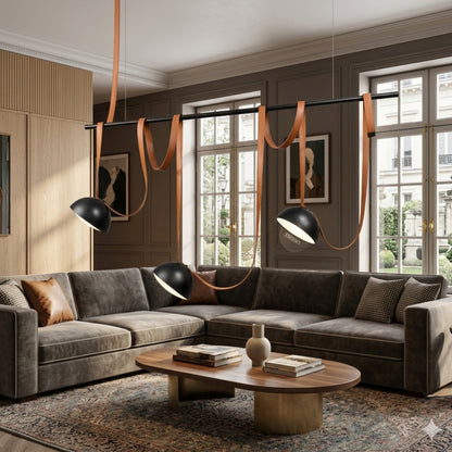 Adjustable Three-Light  Strap Pendant Chandelier
