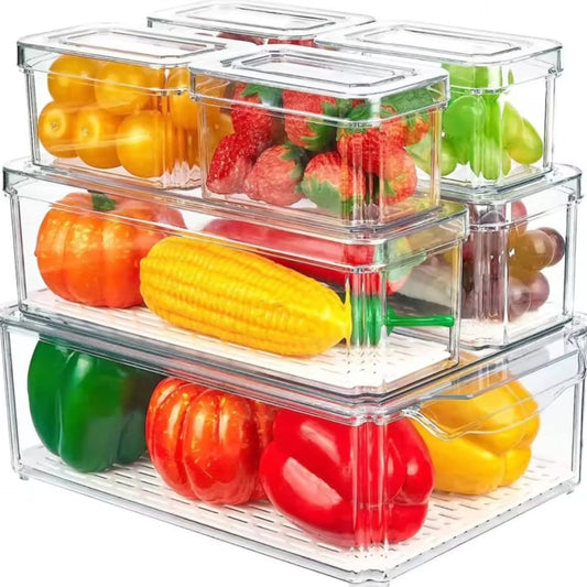 7pcs stackable fridge storage