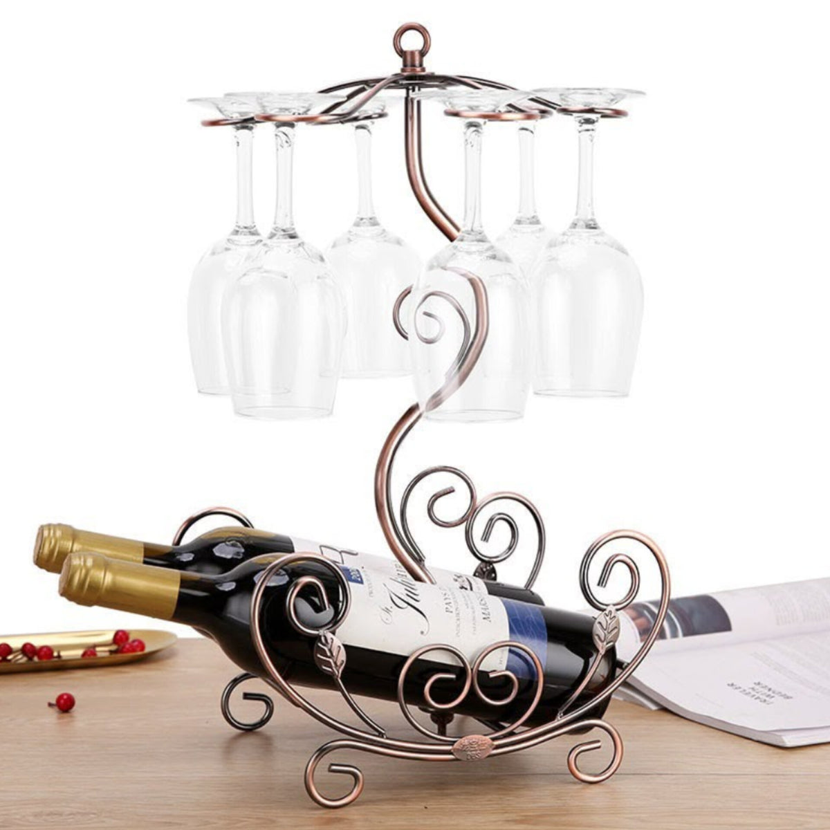 Gold Colored Home Wine Rack