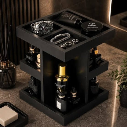 3 Tier Black Rotating Cosmetic Organizer