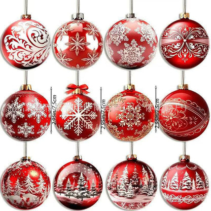 12 Piece Christmas wooden Ornament Set