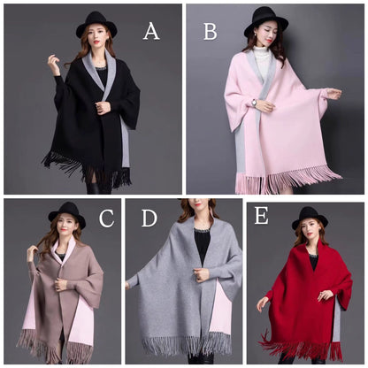 Double sided  sleeve ponchos