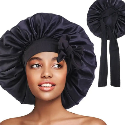 Sleeping bonnet with head wrap scarf hair turban