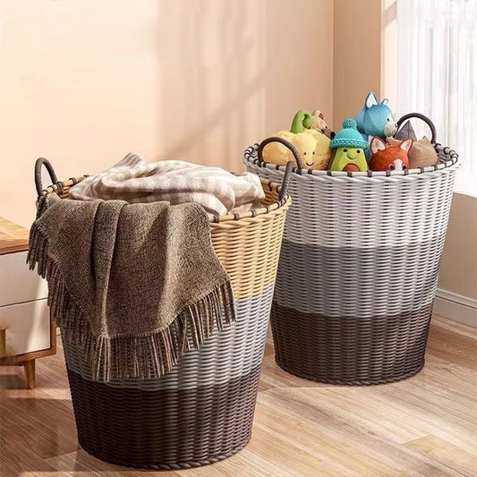 Rattan multipurpose laundry basket