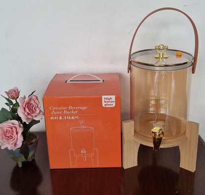 3.6L ribbed glass juice dispenser