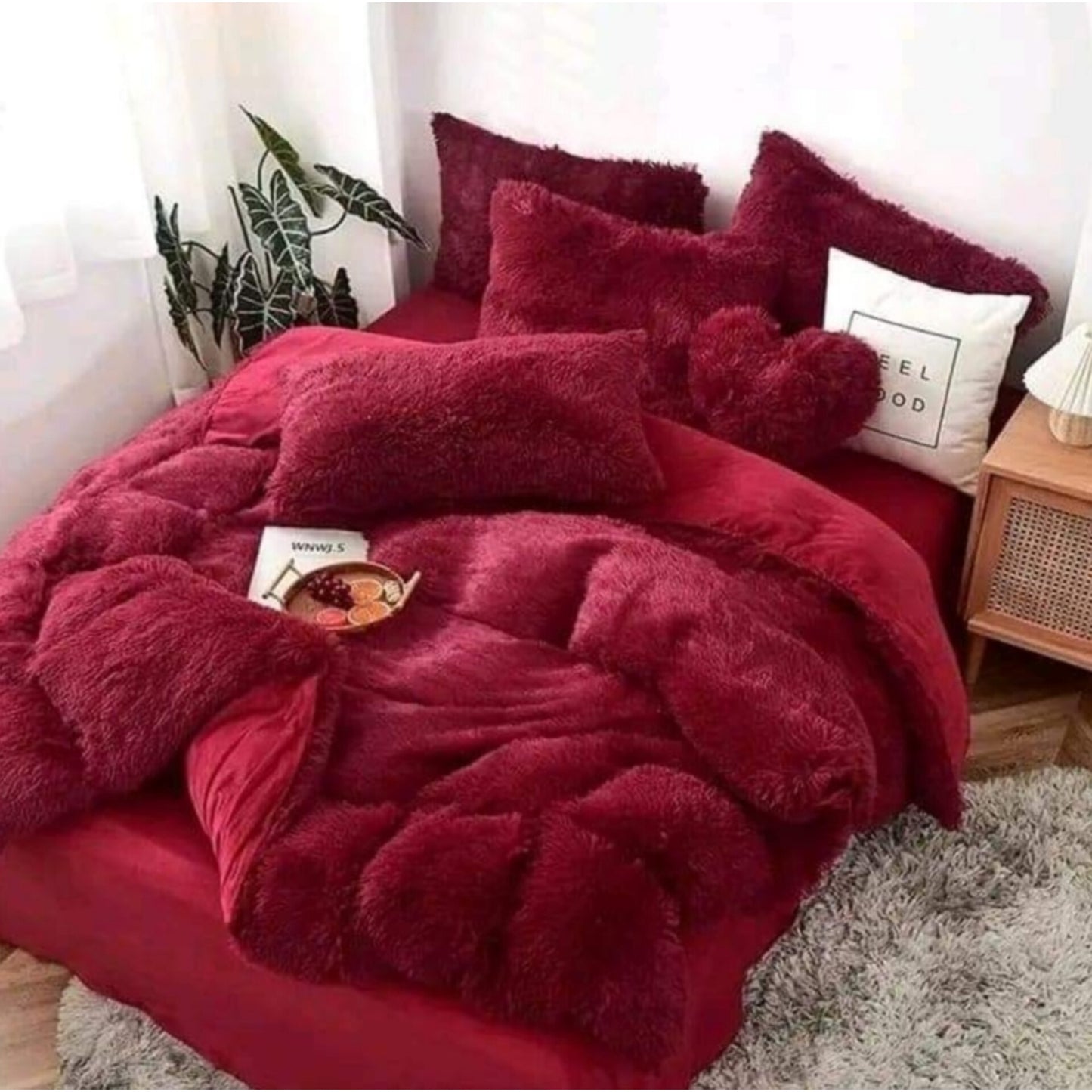 6pc velvet plush fluffy duvet