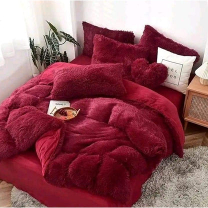 6pc velvet plush fluffy duvet