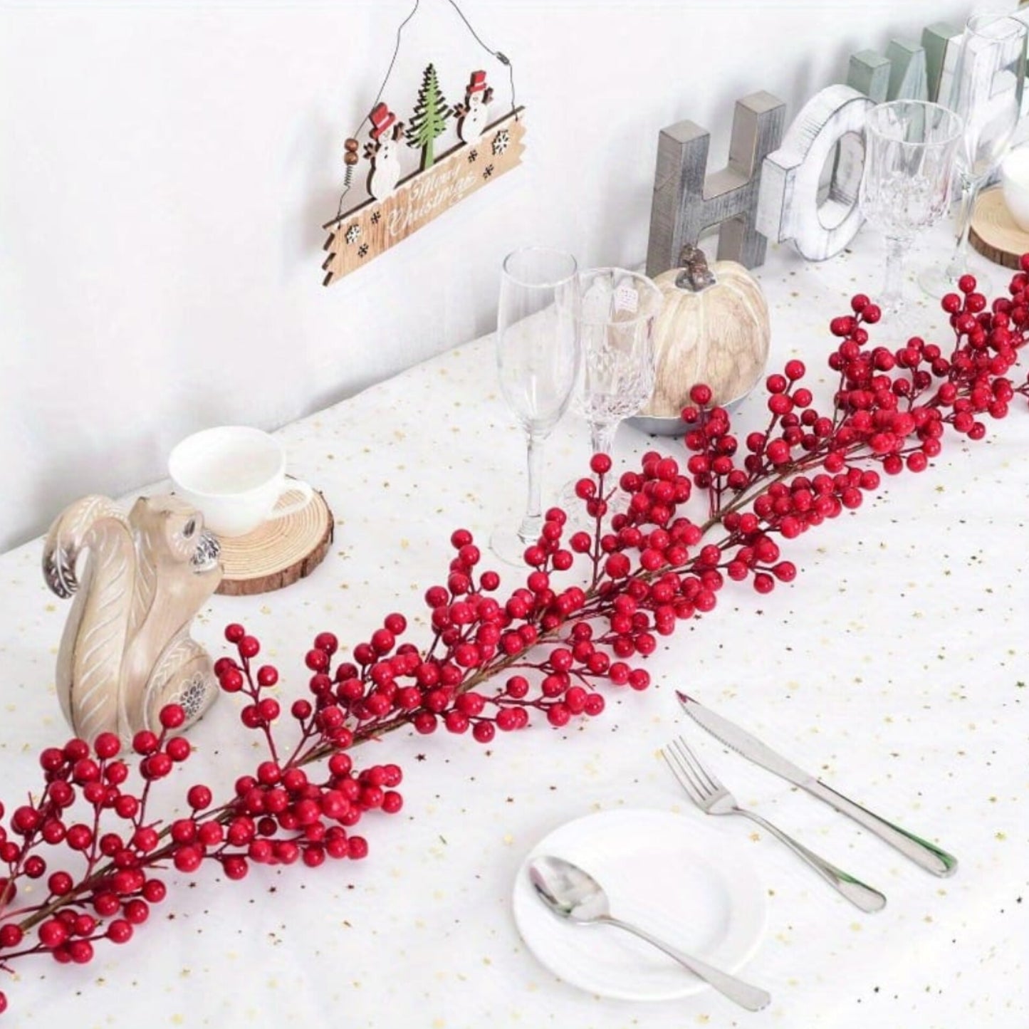 Artificial Red Berry Plants Christmas