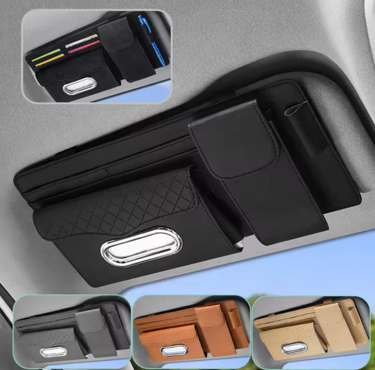 Car sun visor organizer
