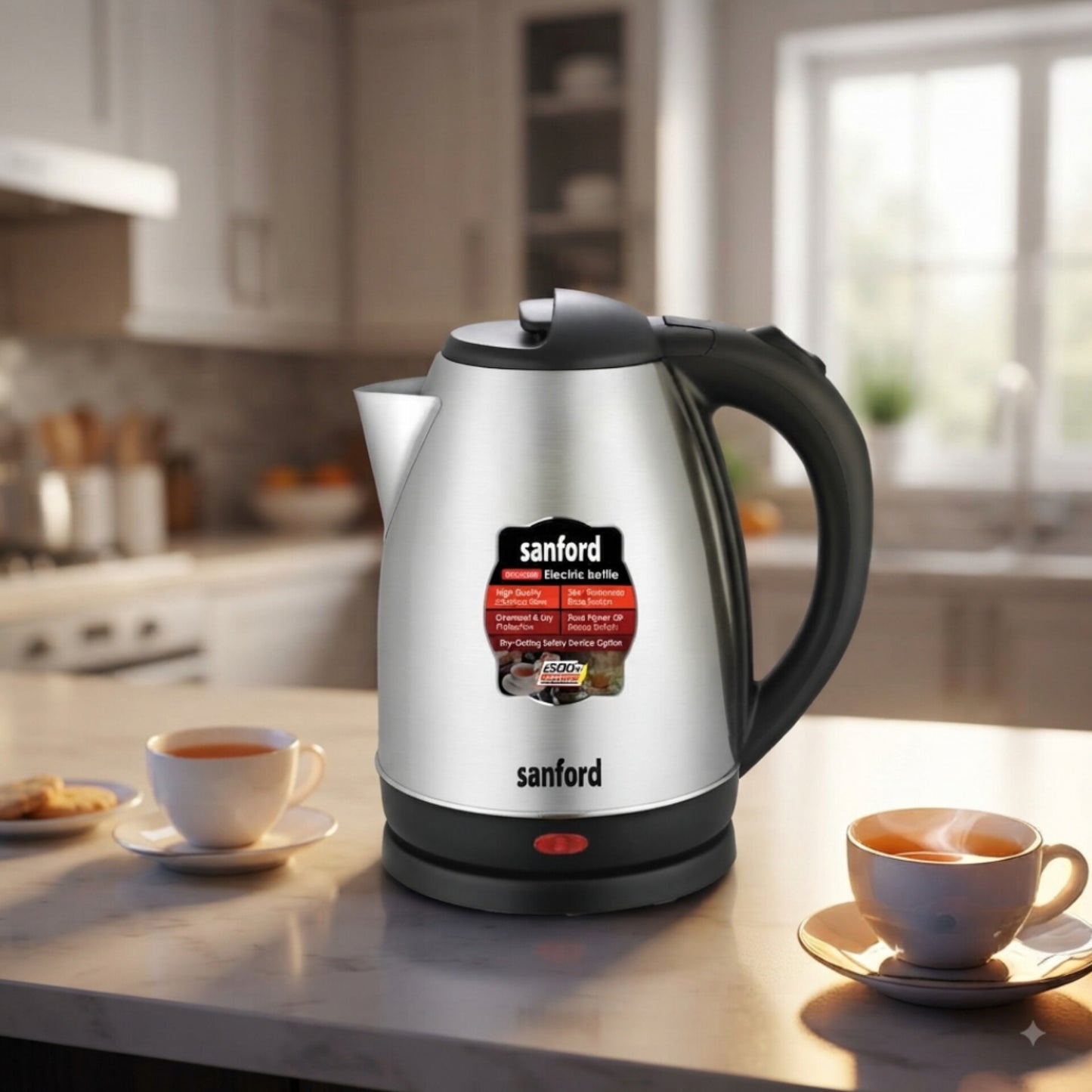 Sanford Electric Kettle 1.8L With Stainless Steel Body and 1500W Power - SF3343EK