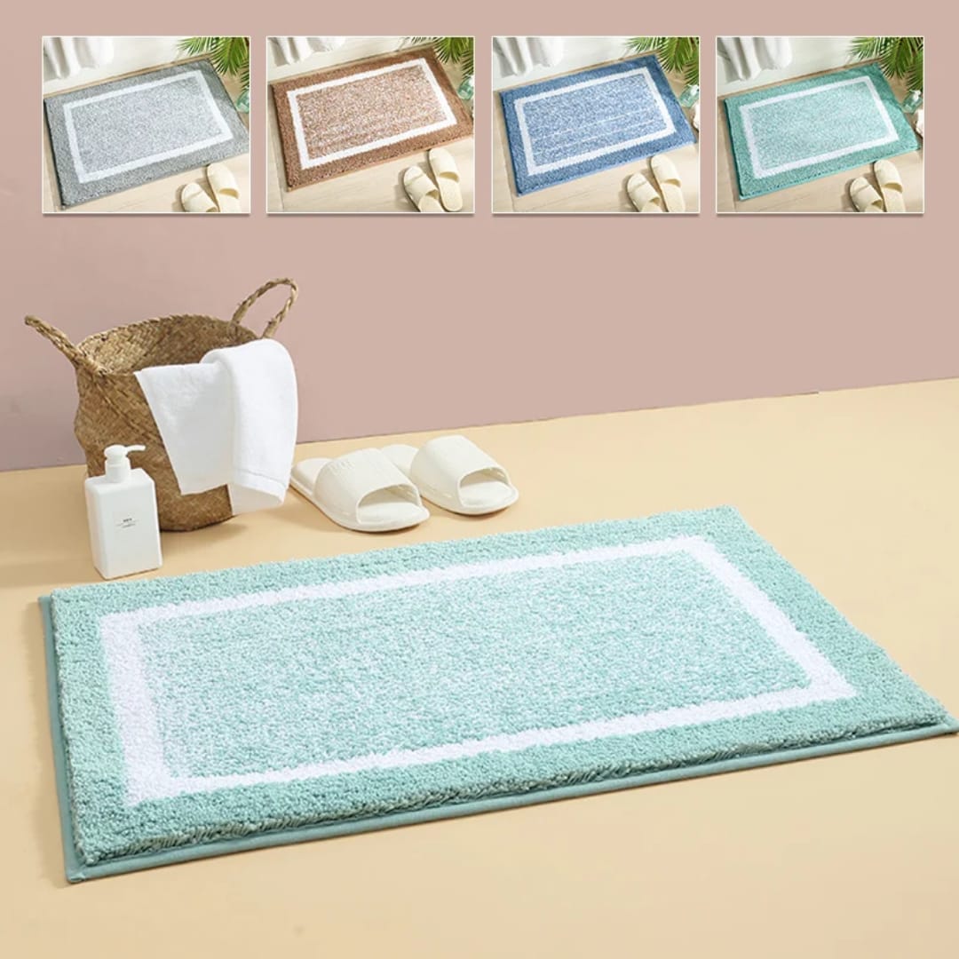Flocking bathroom mats