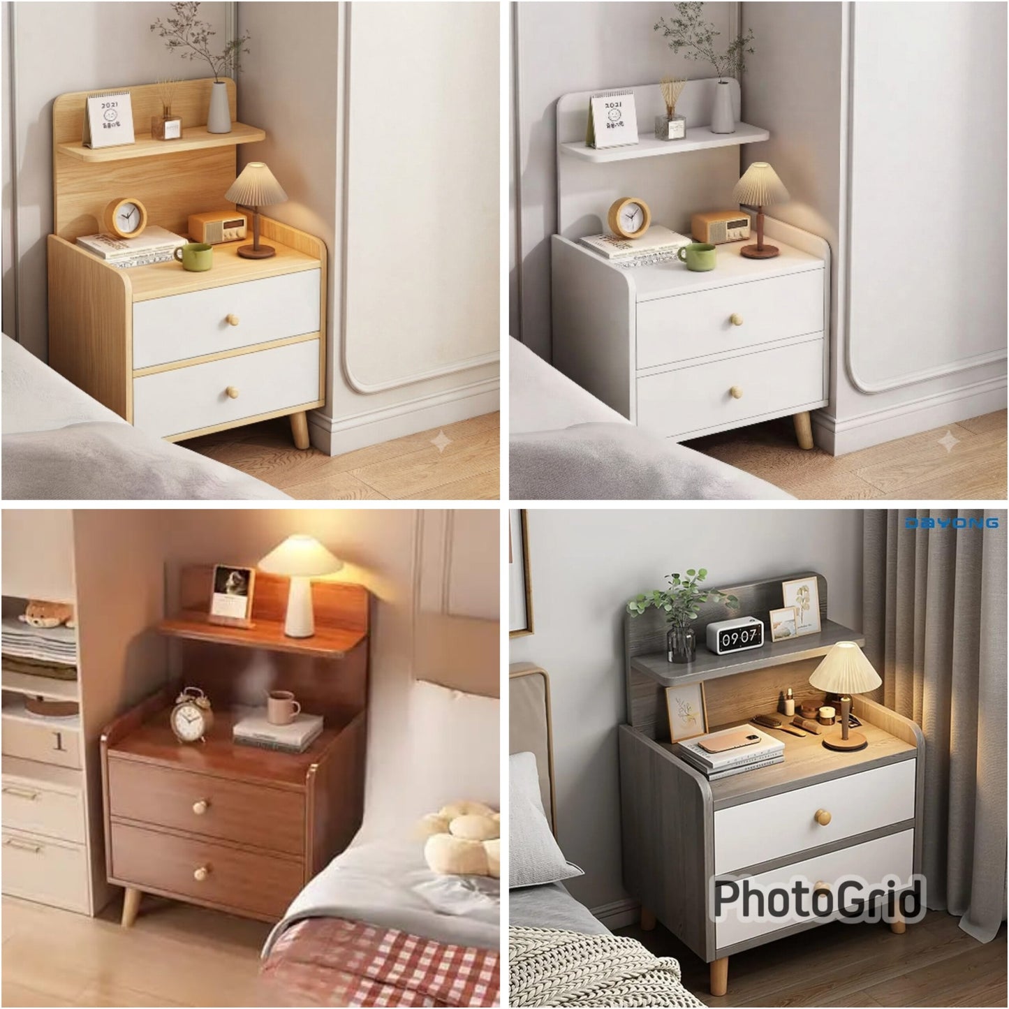 Wooden Bedside Table with Drawer
