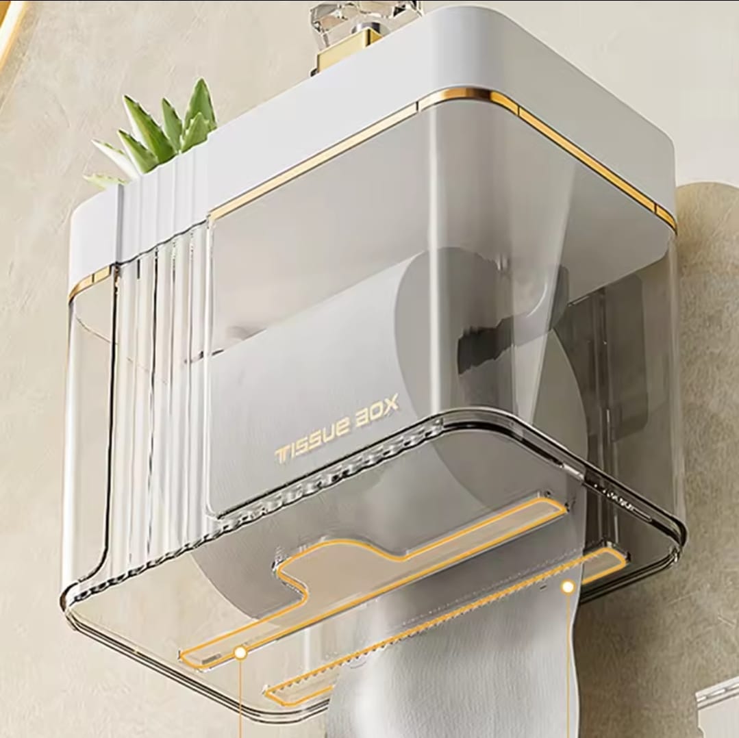 Gold plated wall mounted tissue box