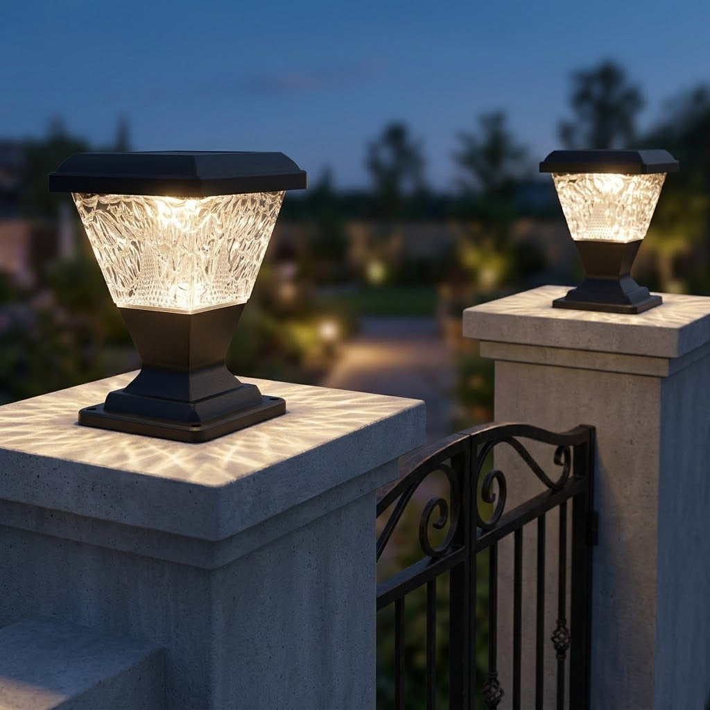 Outdoor Big Size Solar Gate Pillar Lights