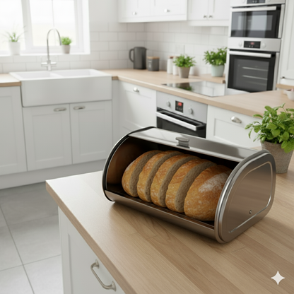 Stainless Bread Bin Roll Top