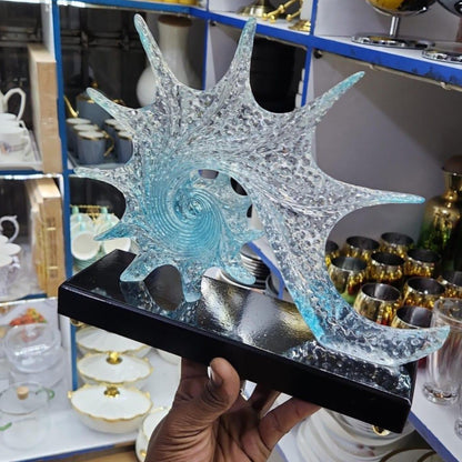 Blue Resin Seashell Sculpture