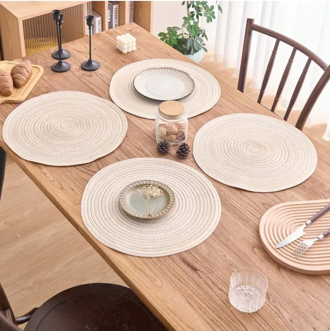 6pcs round woven placemats