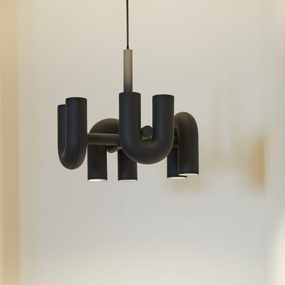 4 Black Arched Chandelier