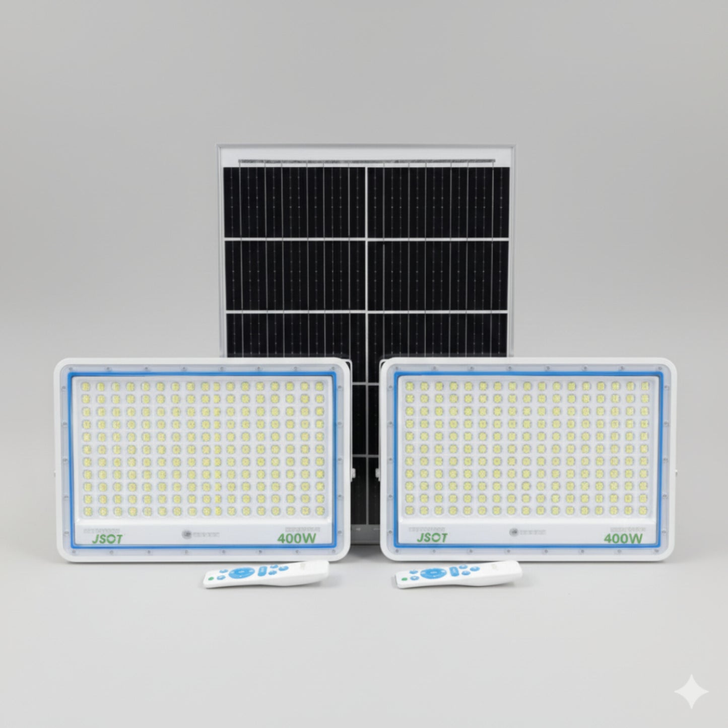 Two  400W Led solar floodlights