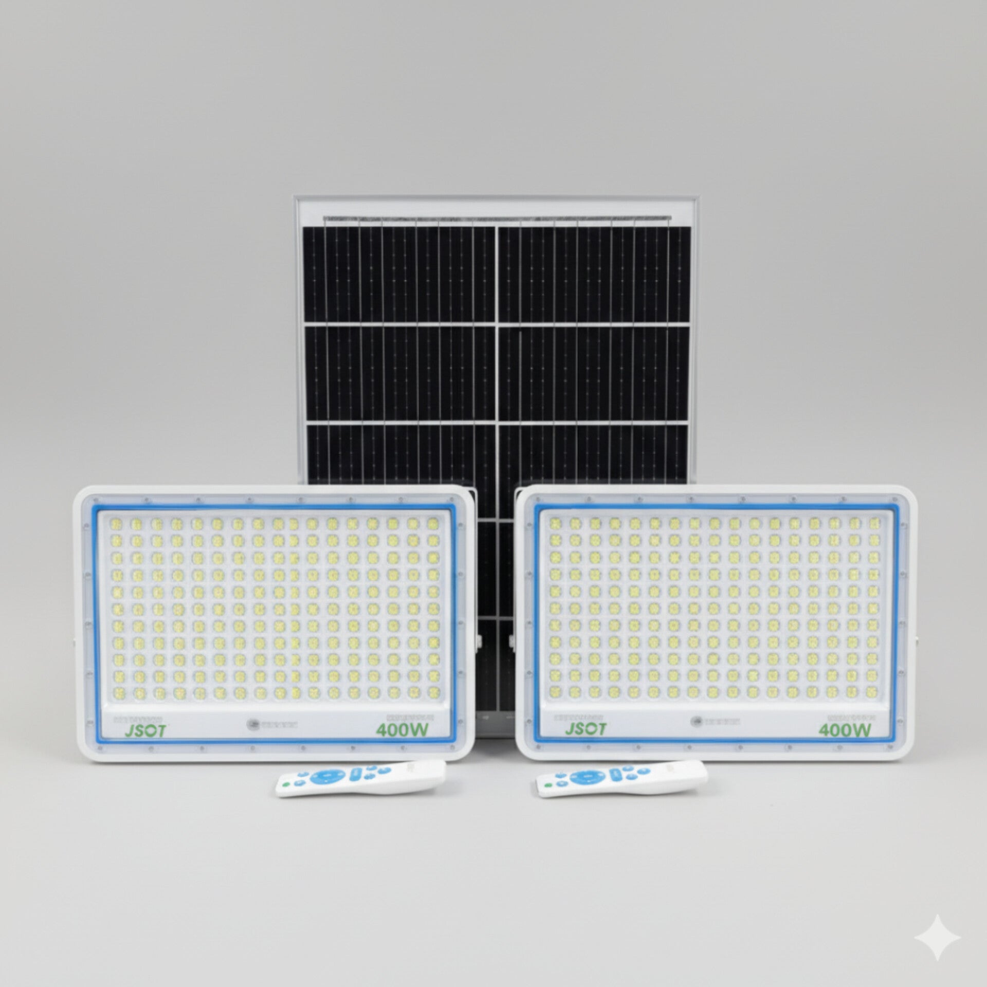 Two  400W Led solar floodlights