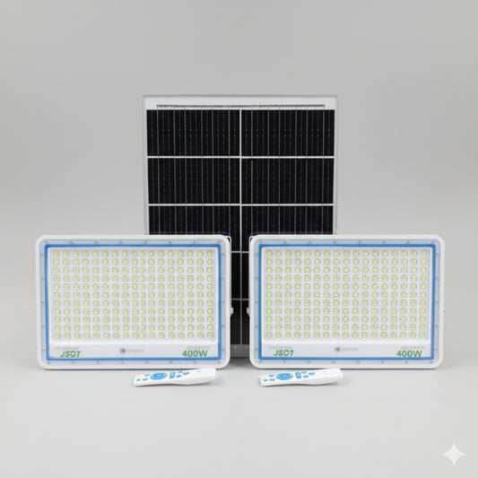 Two  400W Led solar floodlights