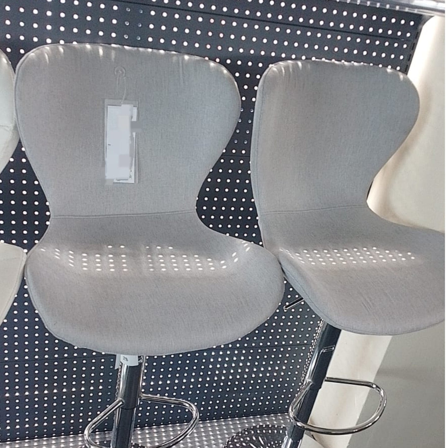 Adjustable Fabric Wingback Bar Stool