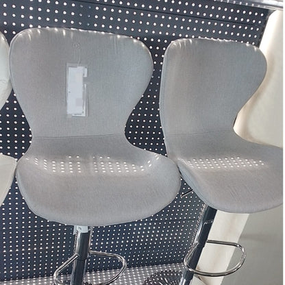 Adjustable Fabric Wingback Bar Stool