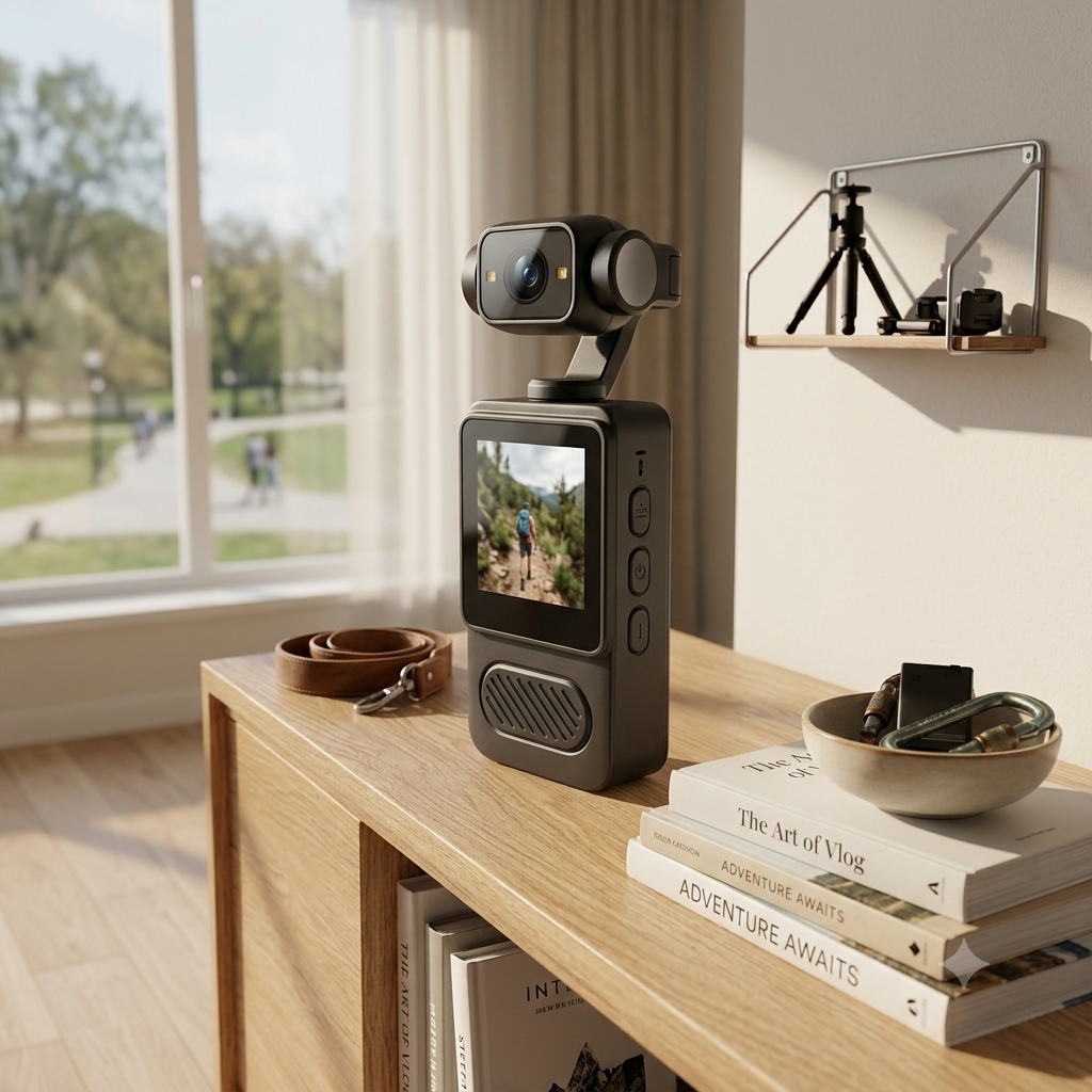 4K UHD Action Camera with 180-Degree Rotating Lens