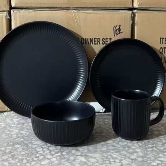 24Pc Black dinner set
