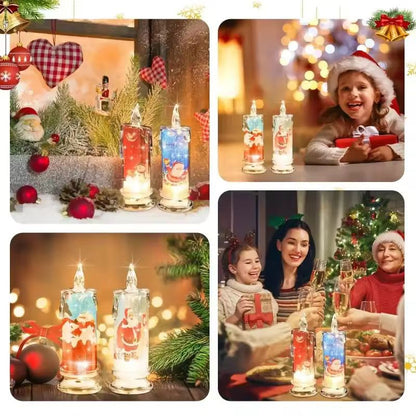 3 Christmas Led Candle Lanterns