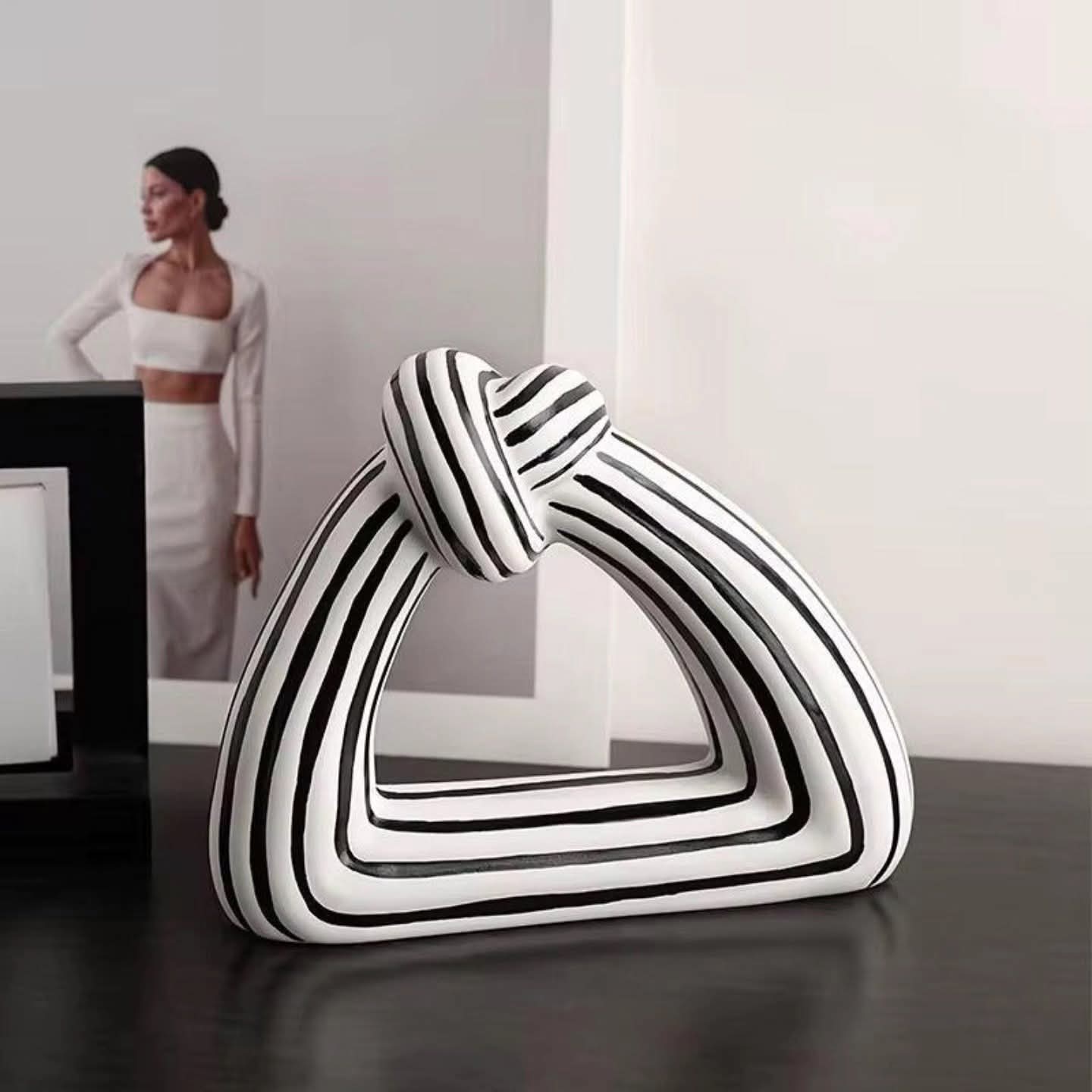 Black  white stripes Knot Abstract Home Decor