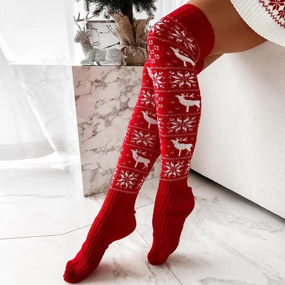 Christmas Knit Over the Knee Socks