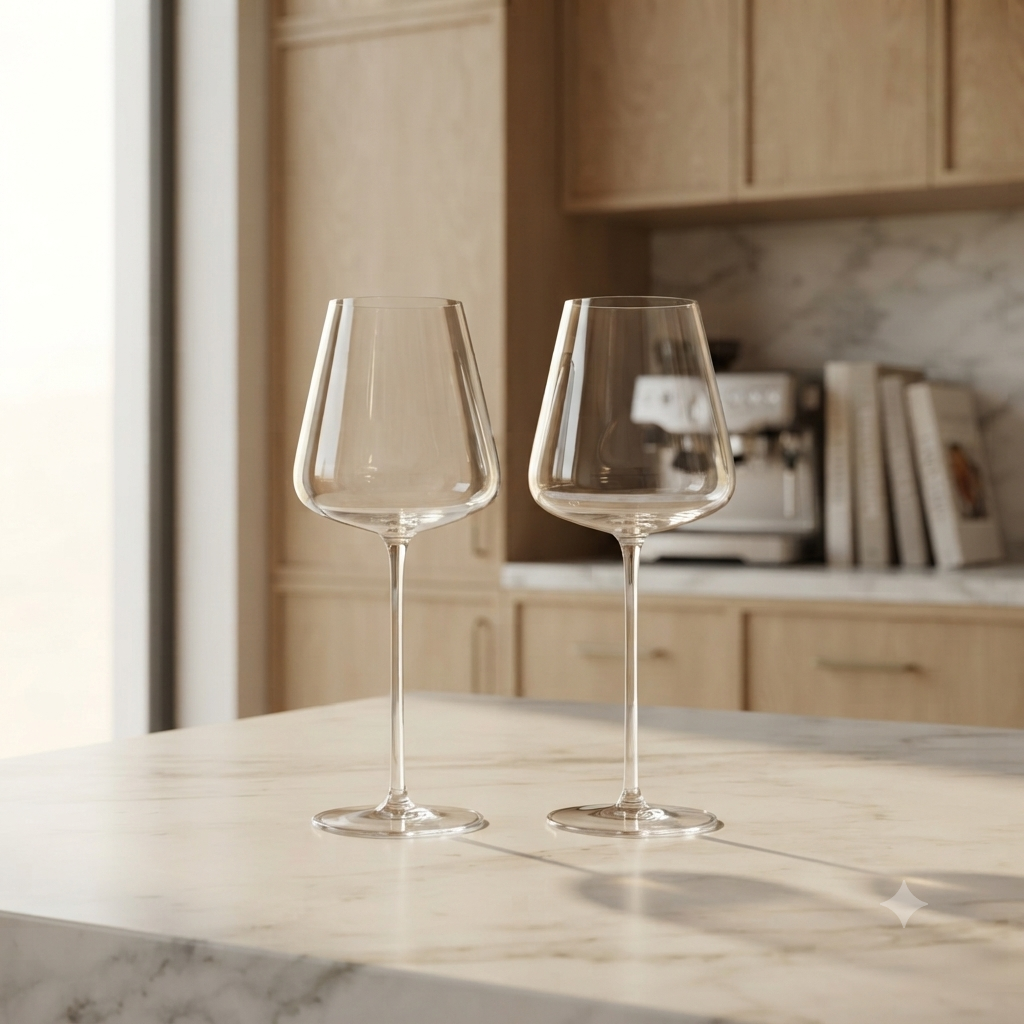 Long Stem Wide Wine Glasses