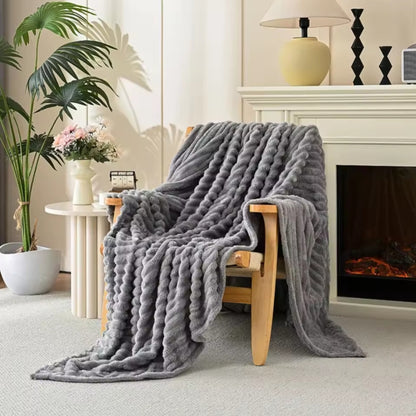 Soft bubble winter throw blanket