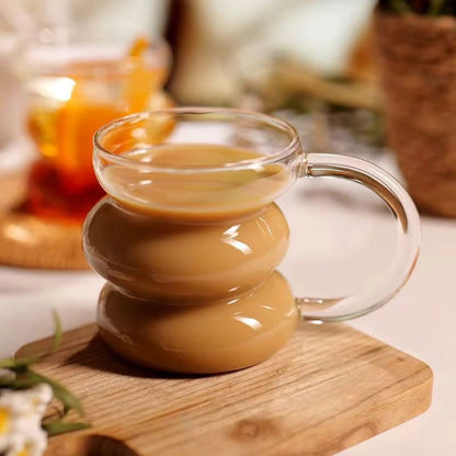 High borosilicate glass cup with handle -