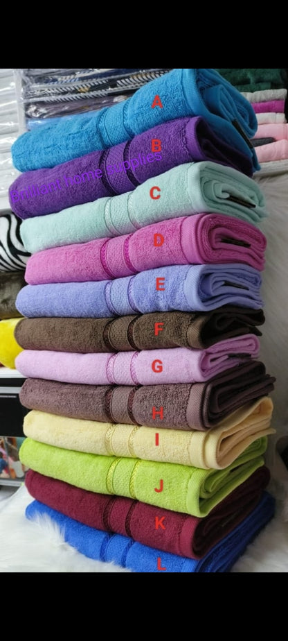 Coloured bathroom towels