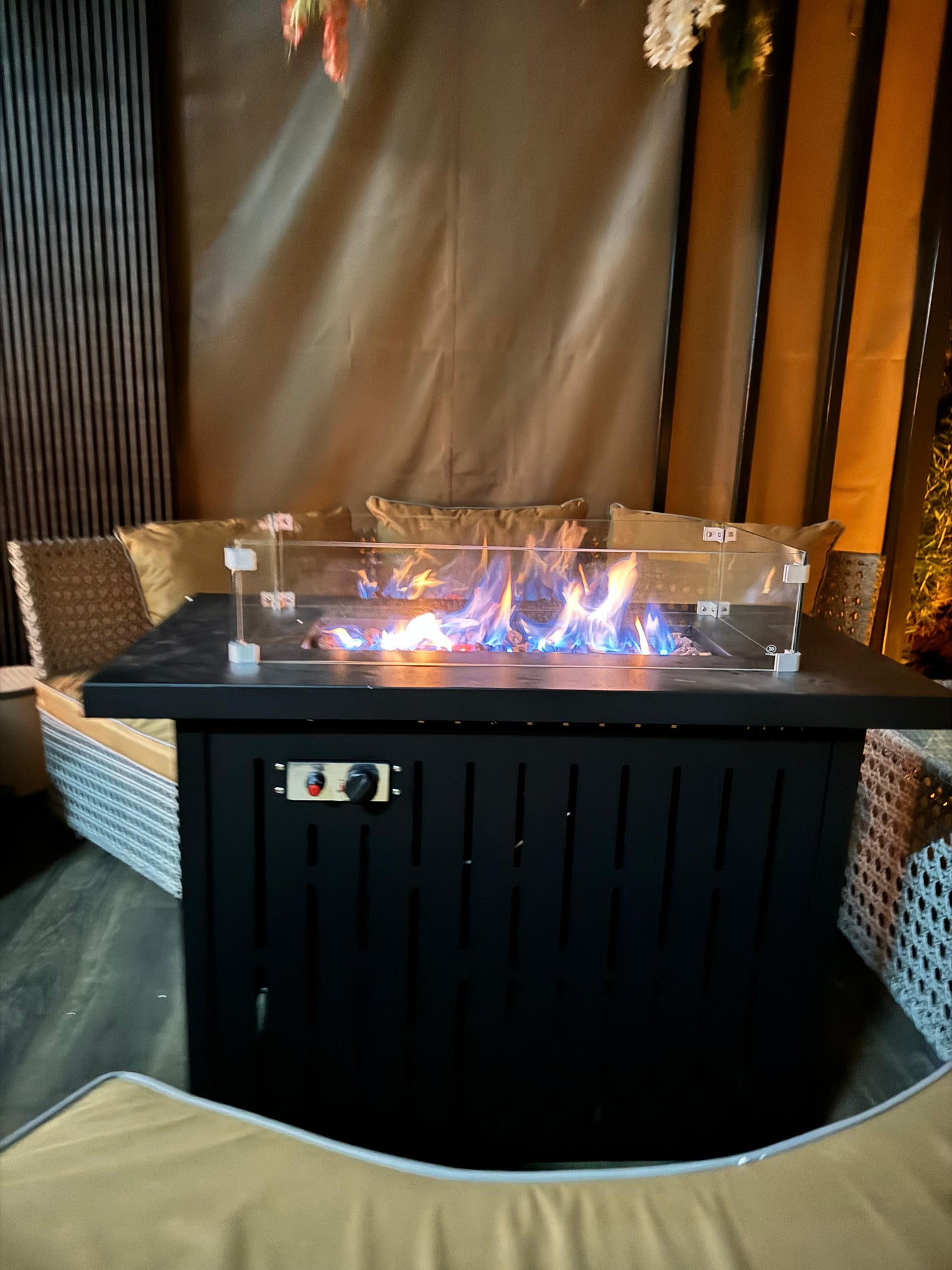 Rectangular fire gas heater