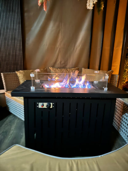 Rectangular fire gas heater