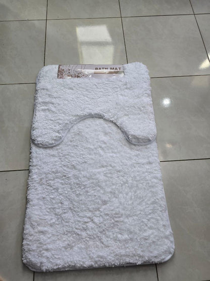 2Pcs  Plush bath mat set