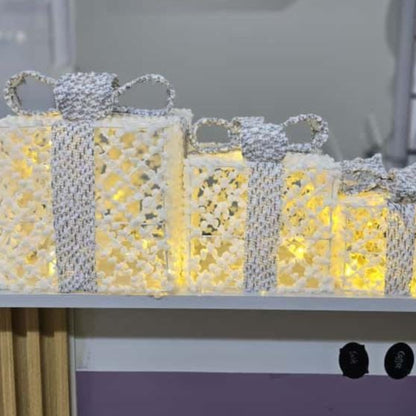 3 Piece Lighted Christmas Boxes