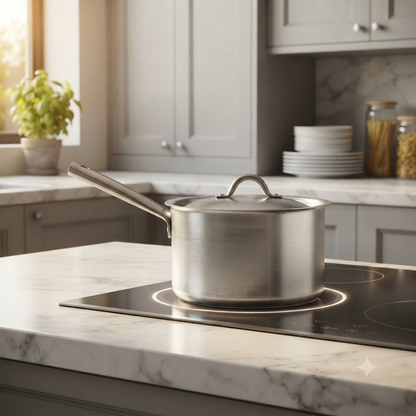 Assorted Pardini Aluminium Deep Sauce Pan with Lid and Handle