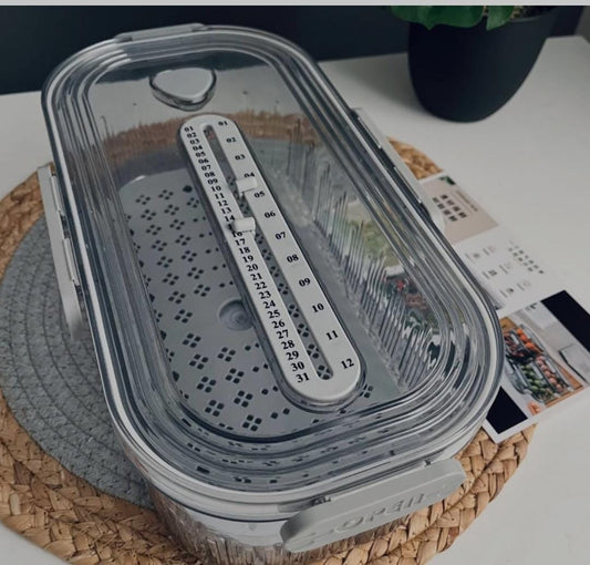 Time keeping stackable fridge organizer